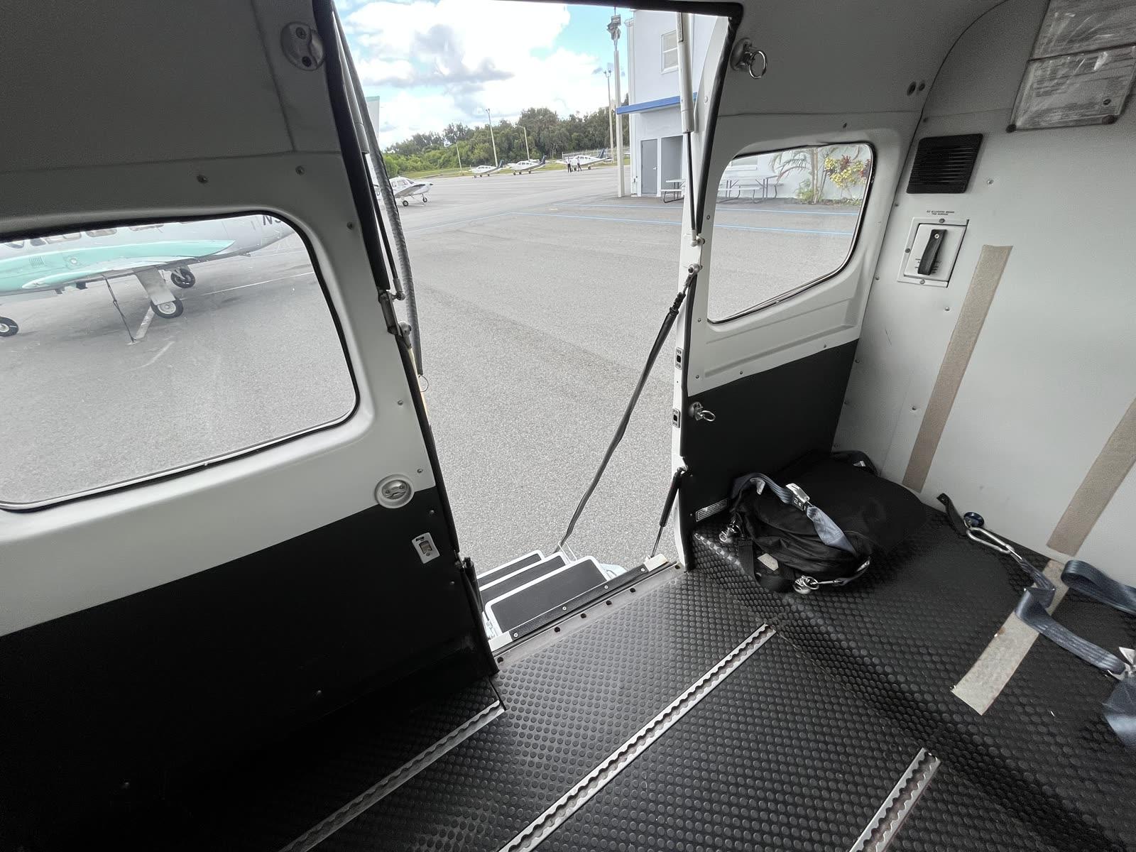 Loading through the Grand Caravan's double cargo doors